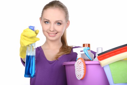 Local cleaning team working in a Camden office space