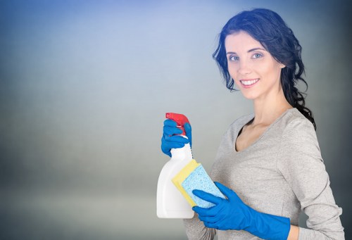 Team following safe carpet cleaning procedures