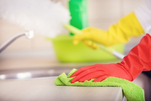 Cleaning a fabric armchair in a Camden home
